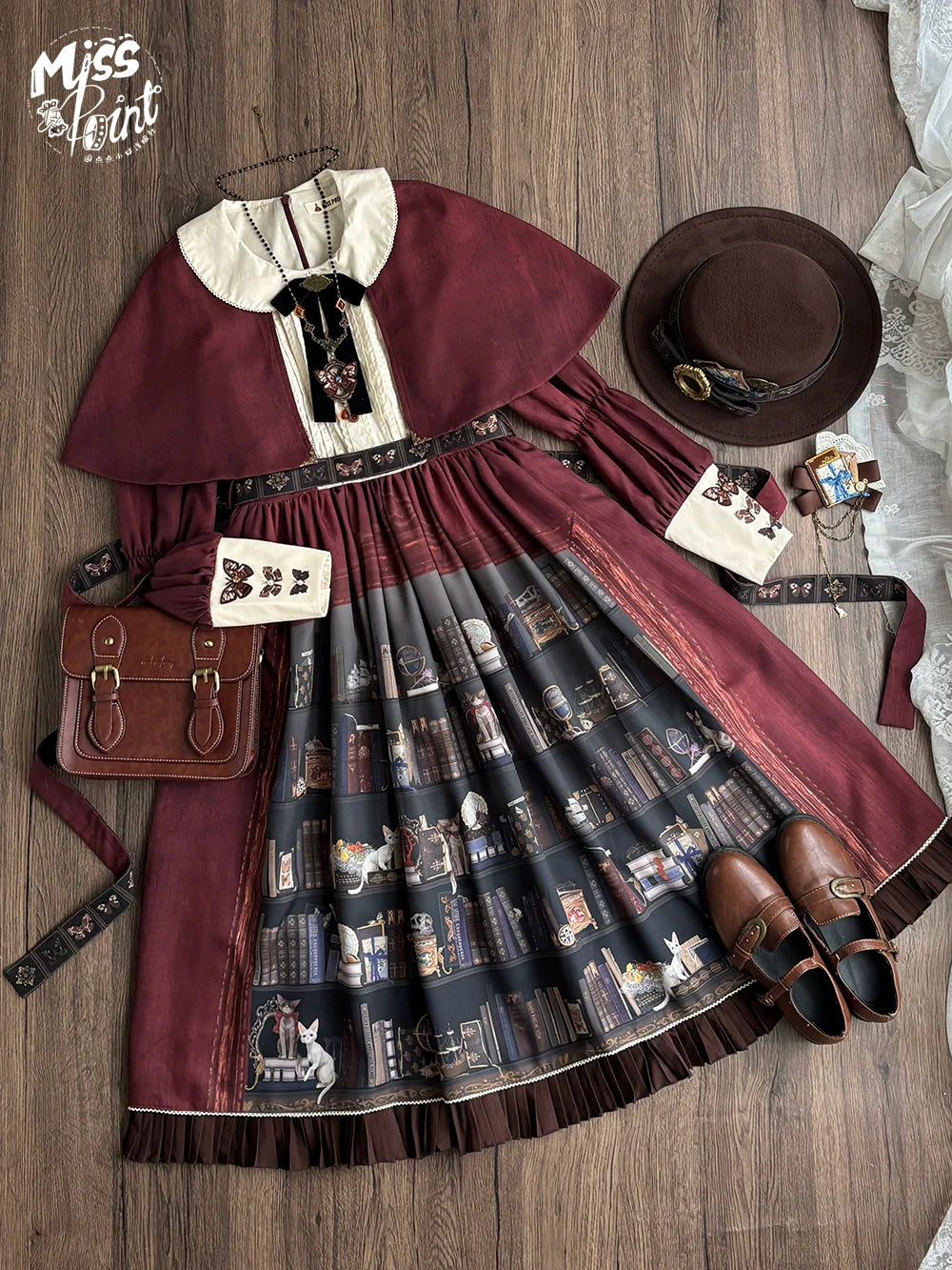 German Bookshelf - Classic Lolita OP Dress & Detachble Cape - image 36