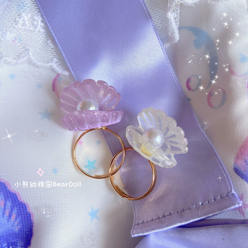 Kawaii Lolita Shell & Heart Adjustable Ring Collection - image 22