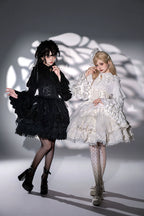 Good and Evil Angel - Gothic Lolita SK Set Retro Princess Sleeve Blouse - image 2