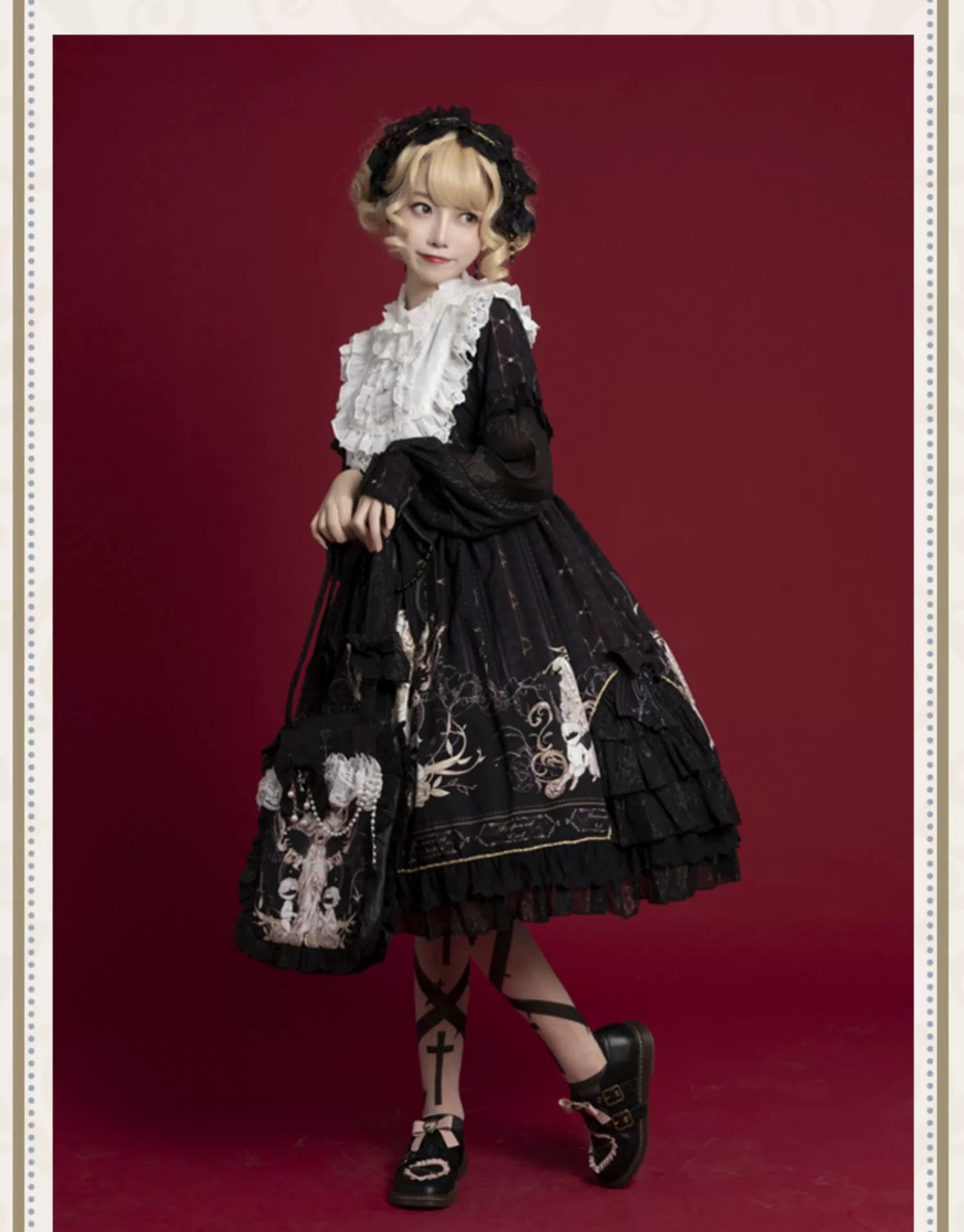 Chiffon Classic Lolita OP Dress, Long Sleeve - image 7