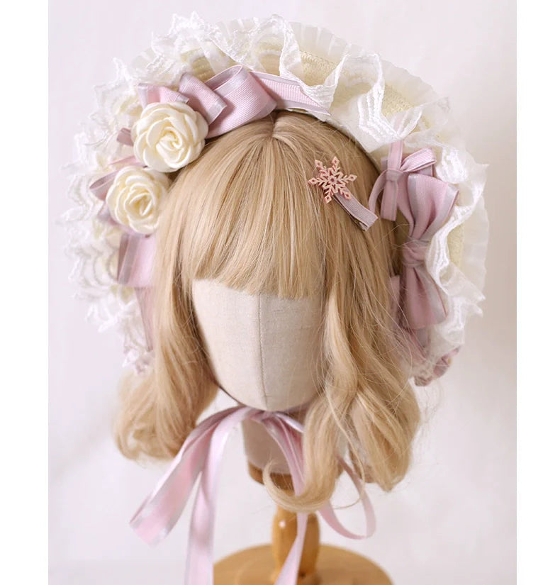 Sweet Lolita Handmade Christmas Pink Headdress - image 1
