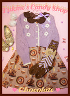 Kawaii Lolita Chocolate Color Cotton Socks - image 36