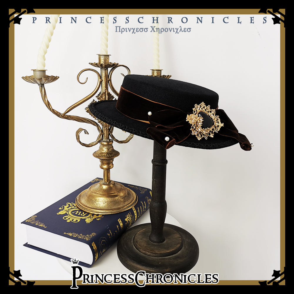 Elegant Bow Lolita Flat Bonnet - image 1