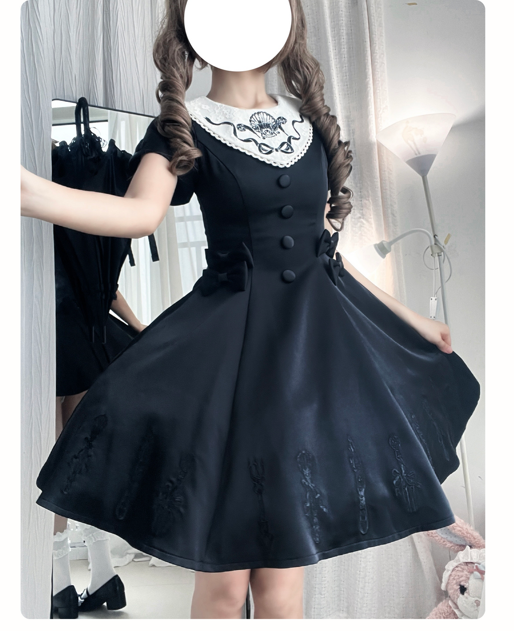Silent Dinner - Gothic Cutlery Embroidery Lolita OP - image 9