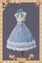 Elegant Lolita Stripe High-waist Jumper Dress Set and Cape - image 39