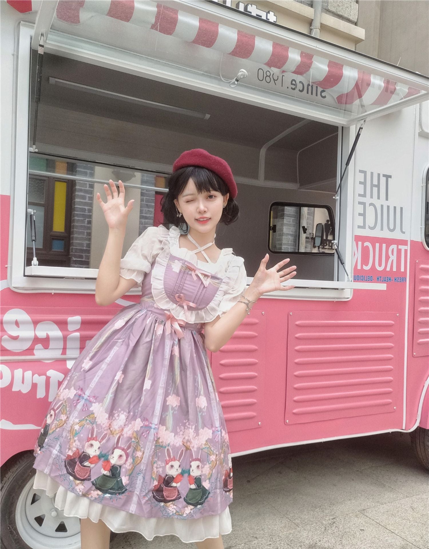 Picnic Bunny Girl - Plus Size Lolita JSK Short Sleeve OP Dress - image 21