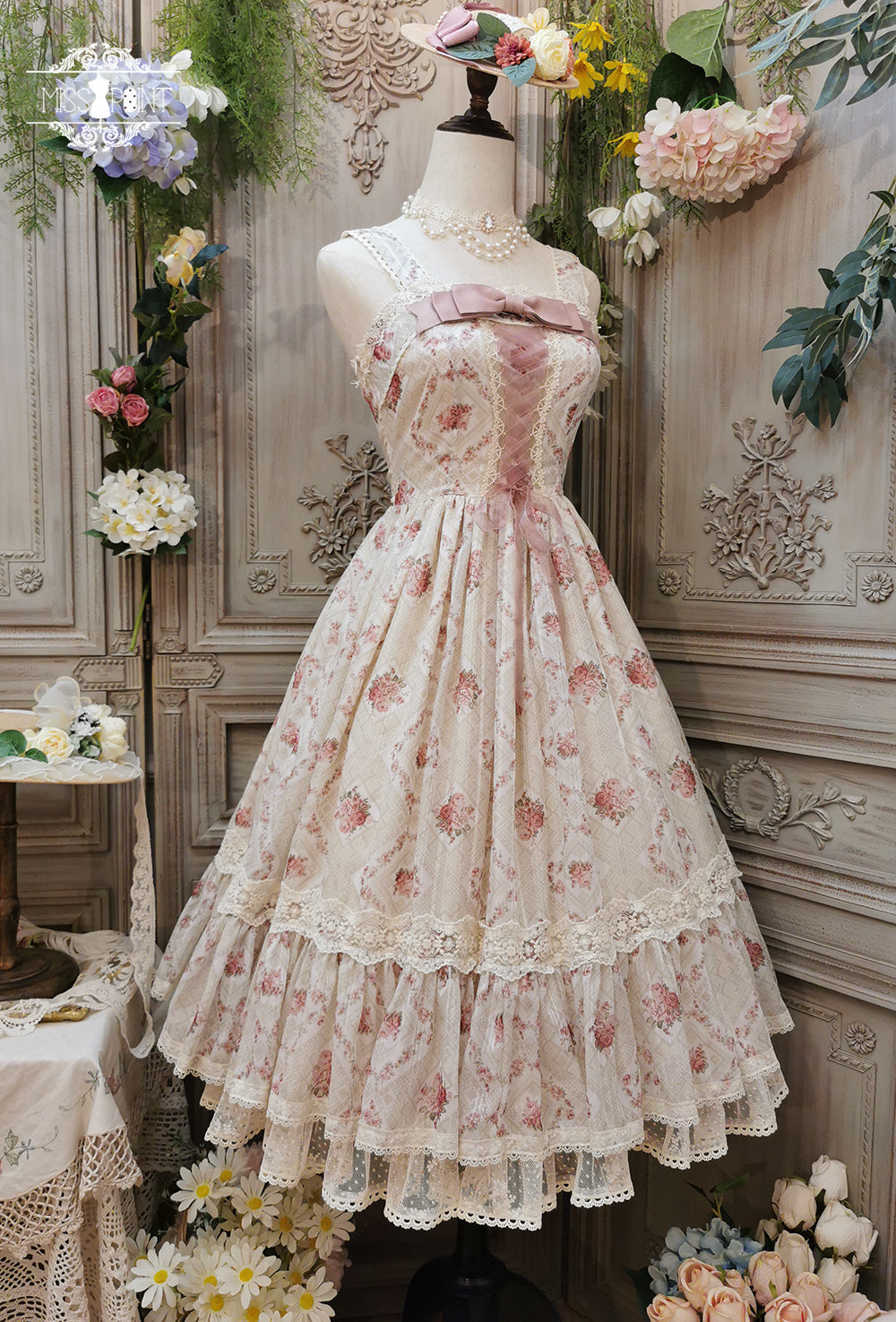 Woody Rose - Elegant Floral Lolita JSK Dress - image 21