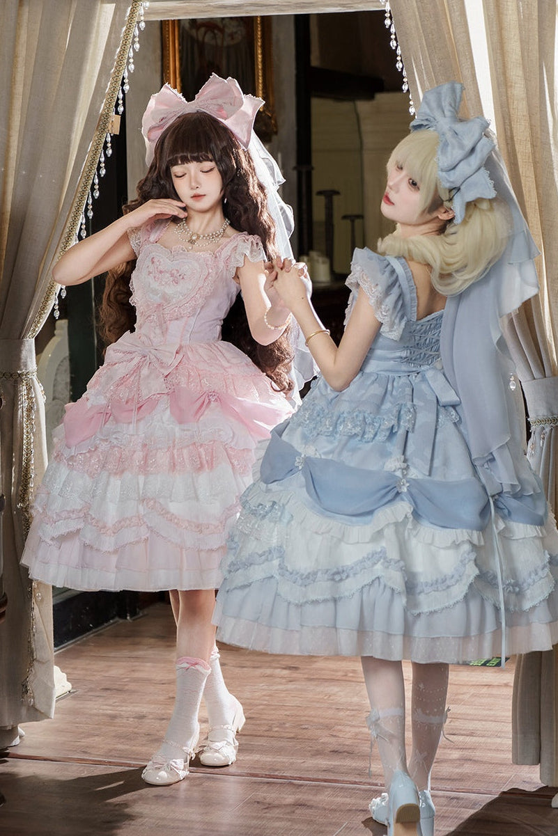Wedding Poem Lolita JSK, Train and Bonnet Set - image 1