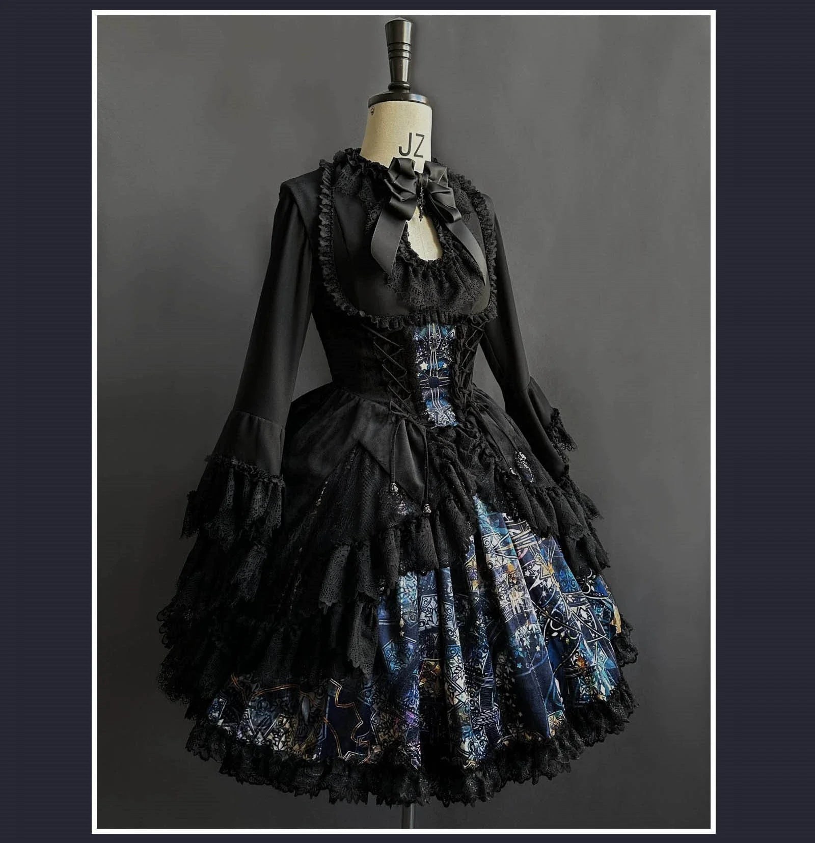 Night Traveler - Classic Gothic Lolita Dress with Stained Glass Window Print - image 12
