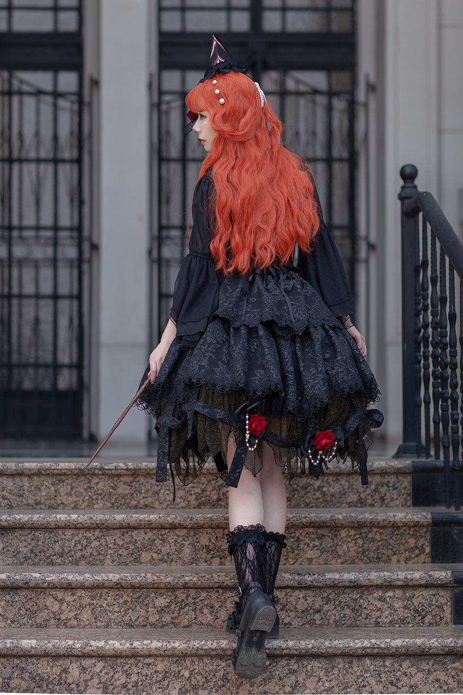Witch's Apprentice - Gothic Lolita Split Type Black Suit - image 14