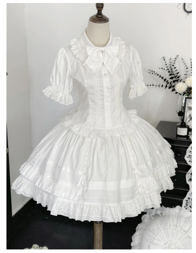 Praying Snowfall Old School Lolita Skirt Suit, Shirt and Cape - image 32