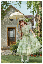 Green Grape - Embroidered Country Lolita OP Dress, Tiered JSK and Accessories - image 16