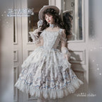 Finnish Antique Cabinet - Sweet Lolita Antique Cabinet Printed OP & JSK Dress with Bows - image 18