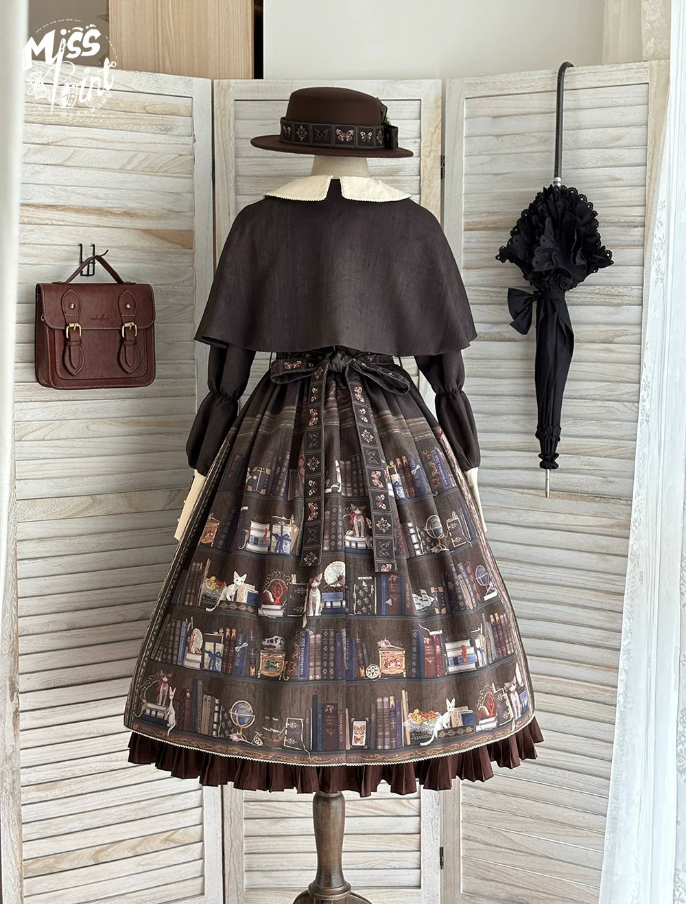 German Bookshelf - Classic Lolita OP Dress & Detachble Cape - image 32
