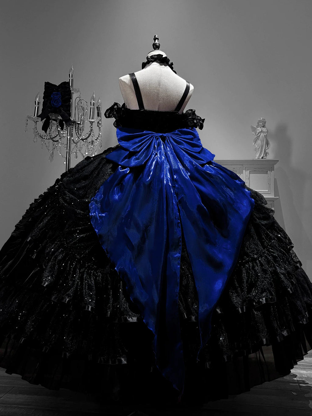 Gothic Lolita Wedding Corset JSK Dress, Lift-Up Hem - image 2