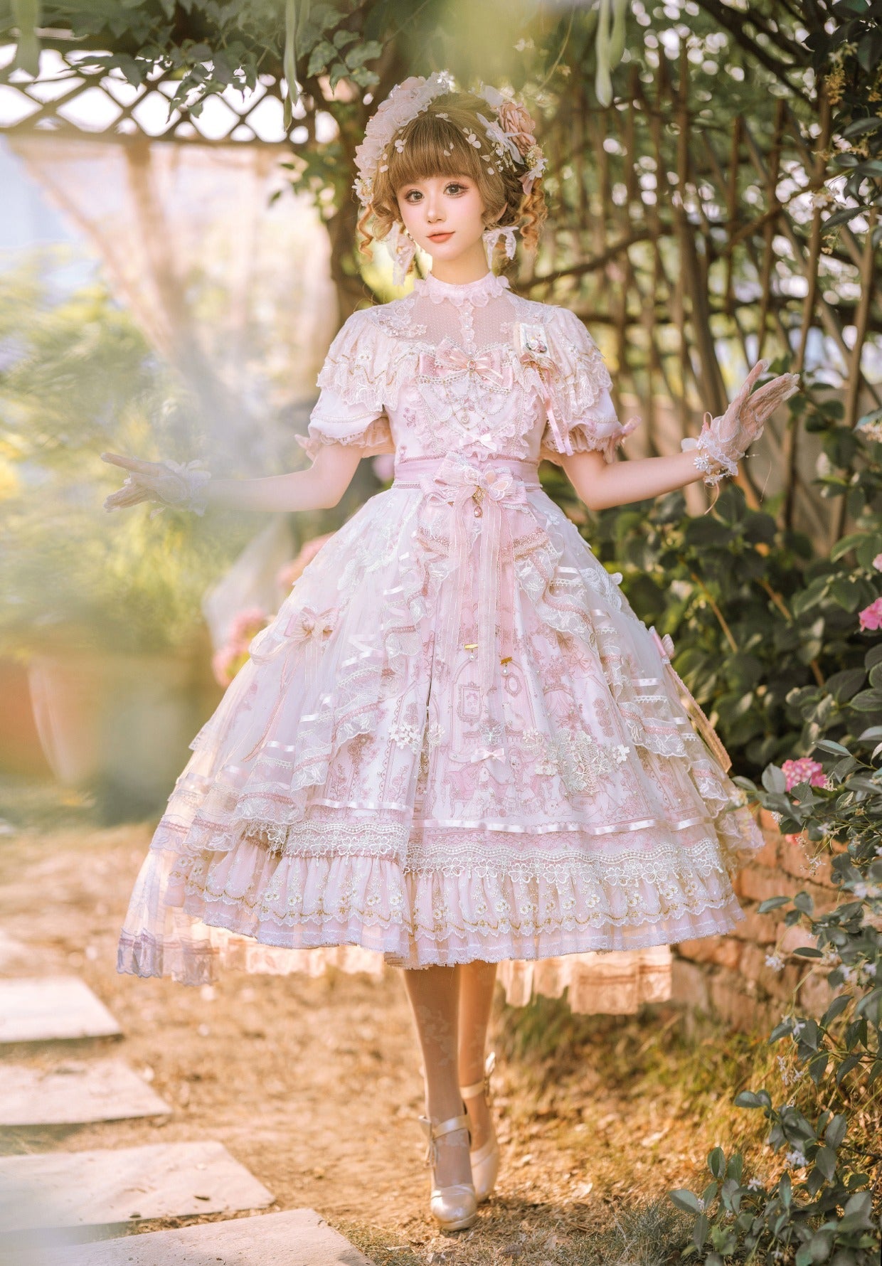 Sunset Realm Lolita Bride Gorgeous OP FS - image 12