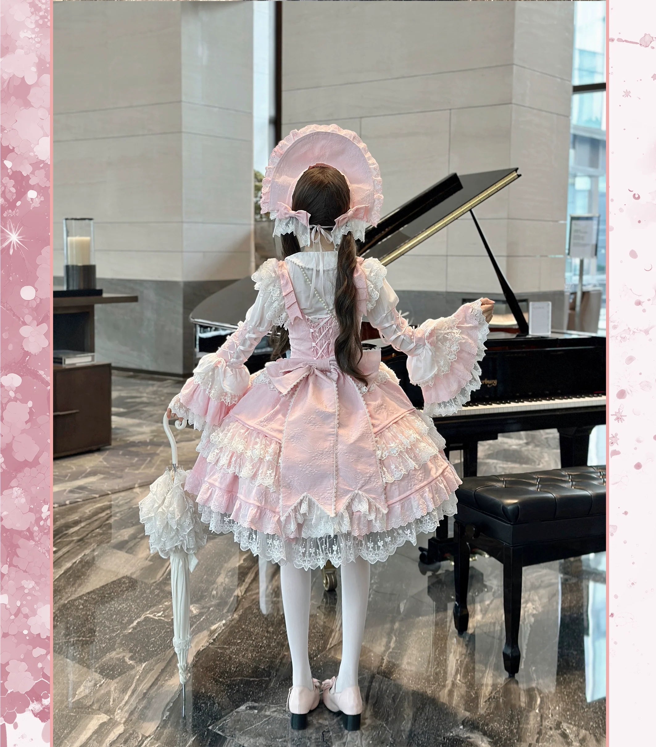 Sakura Love - Gorgeous Doll-like Lolita Dress Suit, Tiered Skirt - image 10