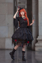 Witch's Apprentice - Gothic Lolita Split Type Black Suit - image 8