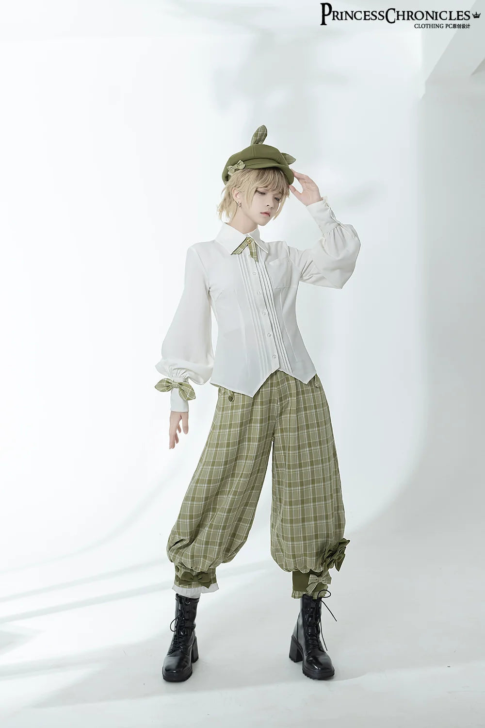 Secret Morning Paper - Ouji Lolita Shirt, Matcha Green Capri Pants Collection - image 27