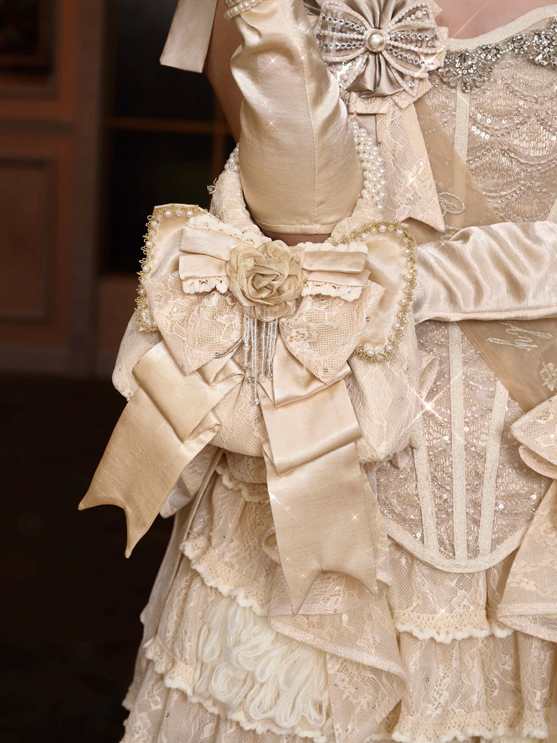 Slavic Heiress - Satin Gilded Bow Lolita Handbag - image 6