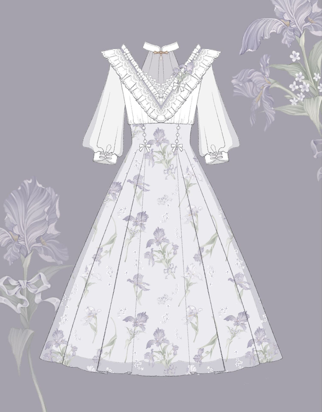 Iris Dream - Elegant Lolita Dress Short Sleeve OP - image 11
