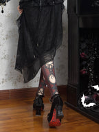 Night Banquet - Gothic Lolita Square-Toe Shoes with Ruby Bow - image 11