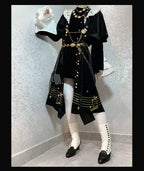 Black and White Sonata - Ouji Lolita Vest Suit and Vintage Lolita OP Dress - image 17