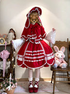 Vintage Petal Rabbit - Cotton Old School Lolita JSK Dress, Petal-Shaped Hem - image 31