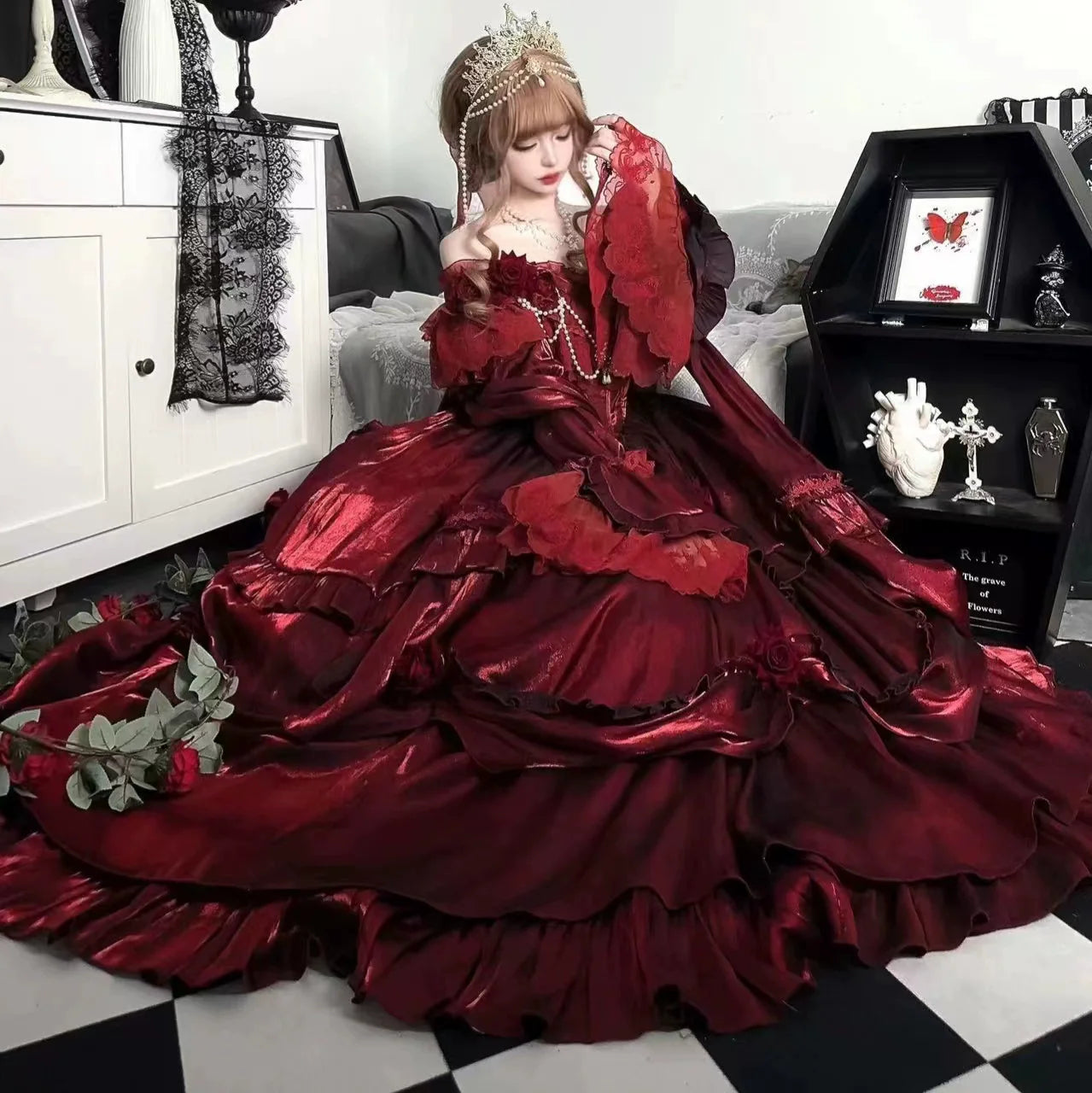 Tana Manor Classic Lolita OP Dress with Floral Decoration - image 5