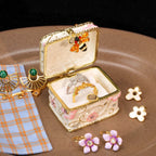 Treasure Chest Bee - Enamel Ring Jewelry Box - image 3