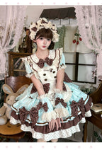 Honeyed Oath - Sweet Lolita Polka Dot OP Dress, Detachable Apron - image 5