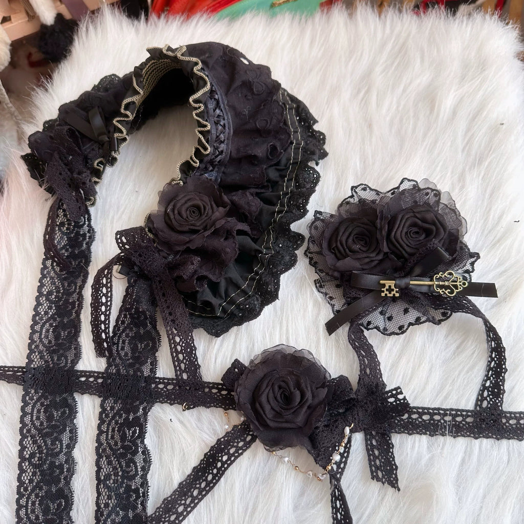 Elegant Lolita Rose Choker Handmade Headdress Set Multicolors - image 26