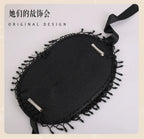 Gothic Black Rose Lolita Hat with Bead Tassels - image 7