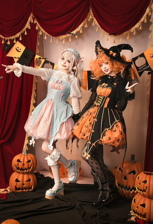 Halloween Gothic Lolita JSK Dress, Pumpkin-inspired Dress - image 12