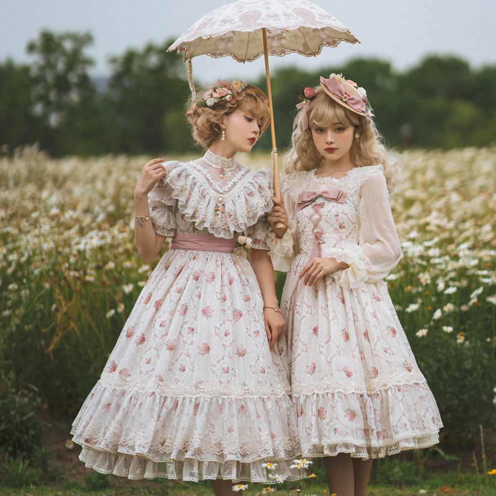 Woody Rose - Elegant Floral Lolita JSK Dress - image 2