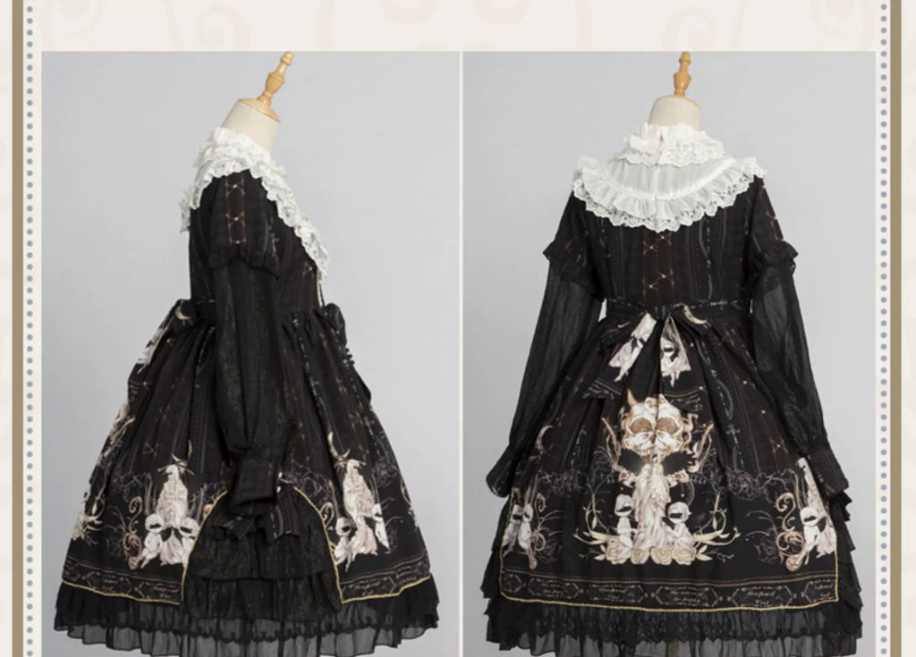 Chiffon Classic Lolita OP Dress, Long Sleeve - image 9