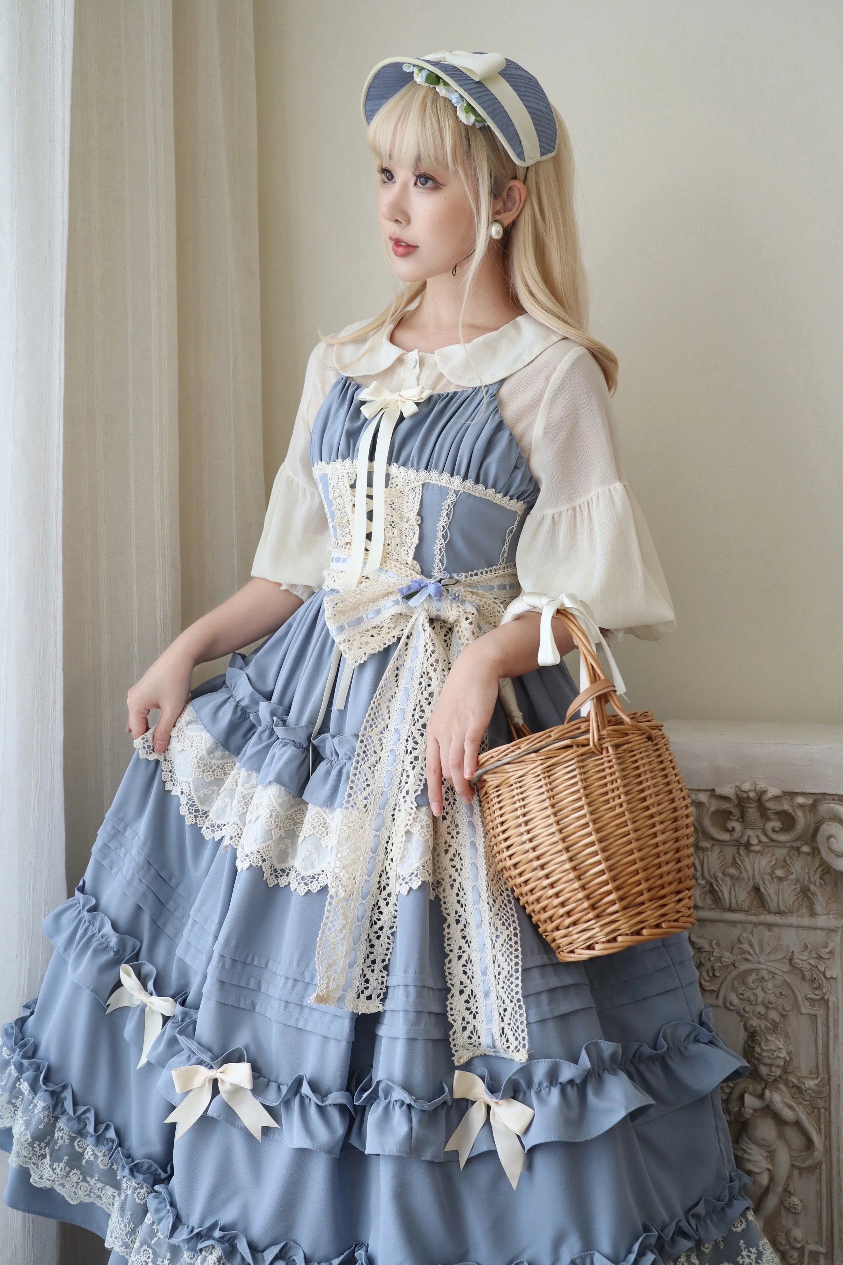 Lilianne Elegant Lolita Ruffled Hem JSK Dress - image 16