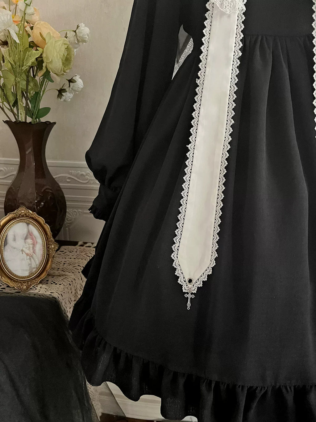 Black Nun - Gothic Lolita OP Dress - image 24