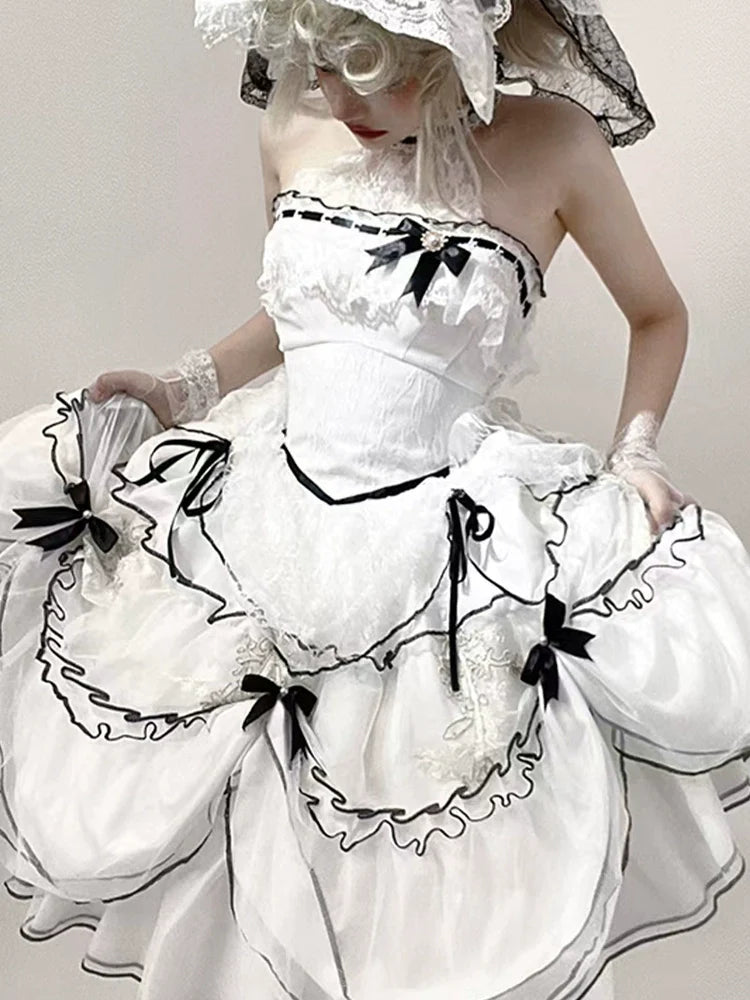 Layered Poem Wedding Sweet Plus Size Lolita JSK Dress Set - image 13