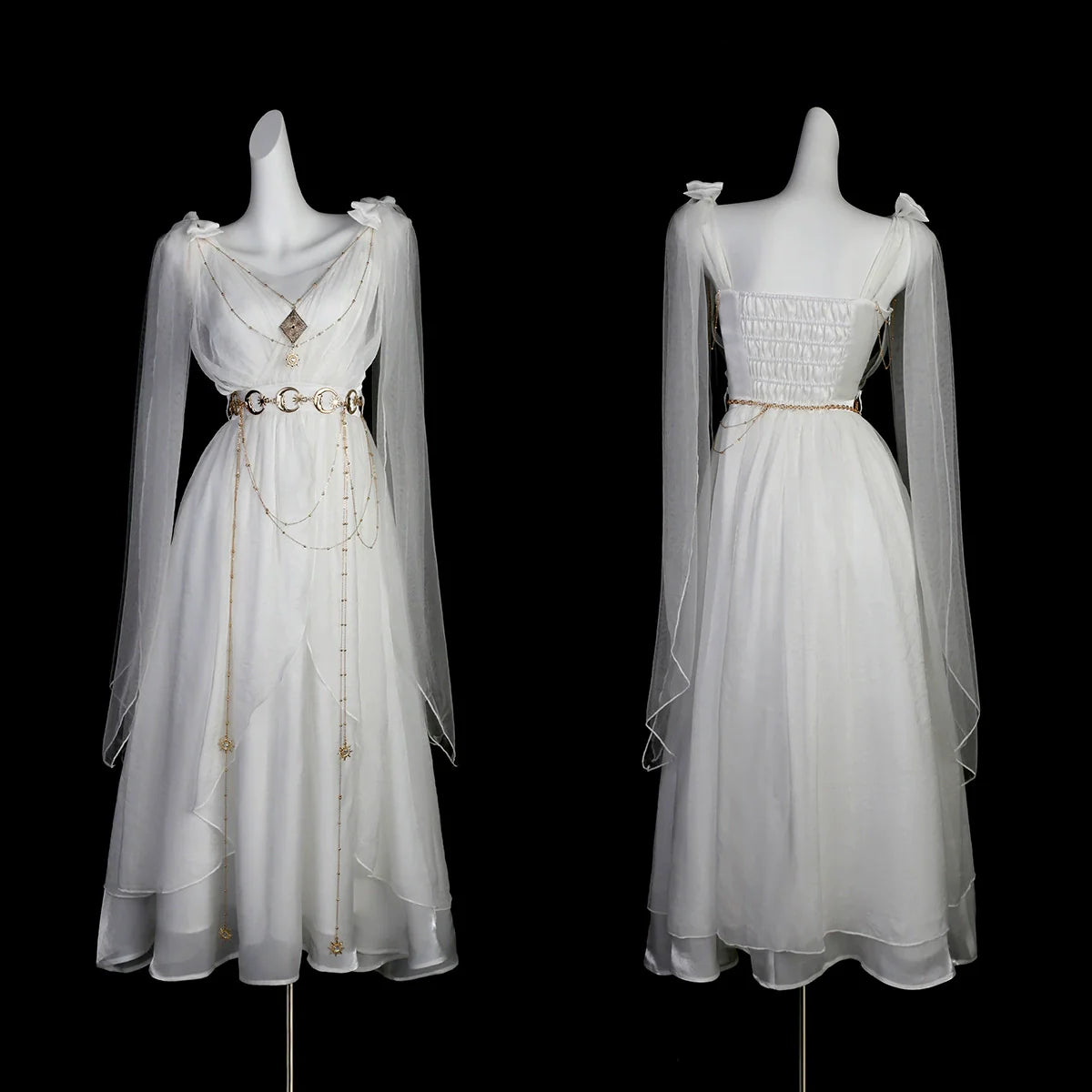 Divine - Elegant Greek Mythology Style Lolita JSK Irregular Hem White JSK Dress - image 2