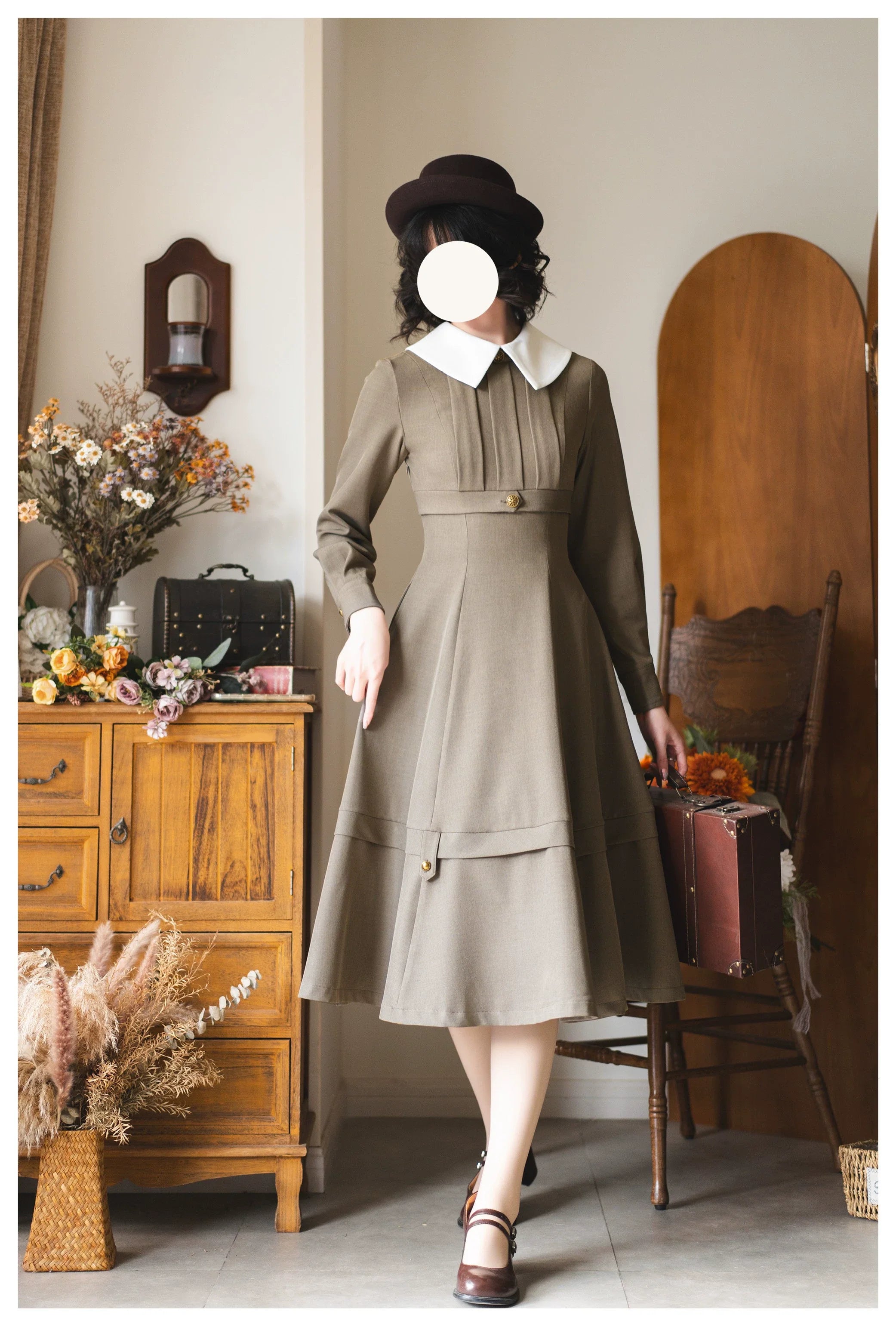 Forest Antique Box - Classic Lolita OP Dress with Detachable Short Cape - image 15