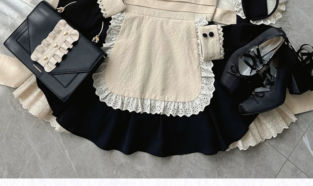 Kiss Kiss - Vintage Maid Lolita OP Dress and Apron - image 27