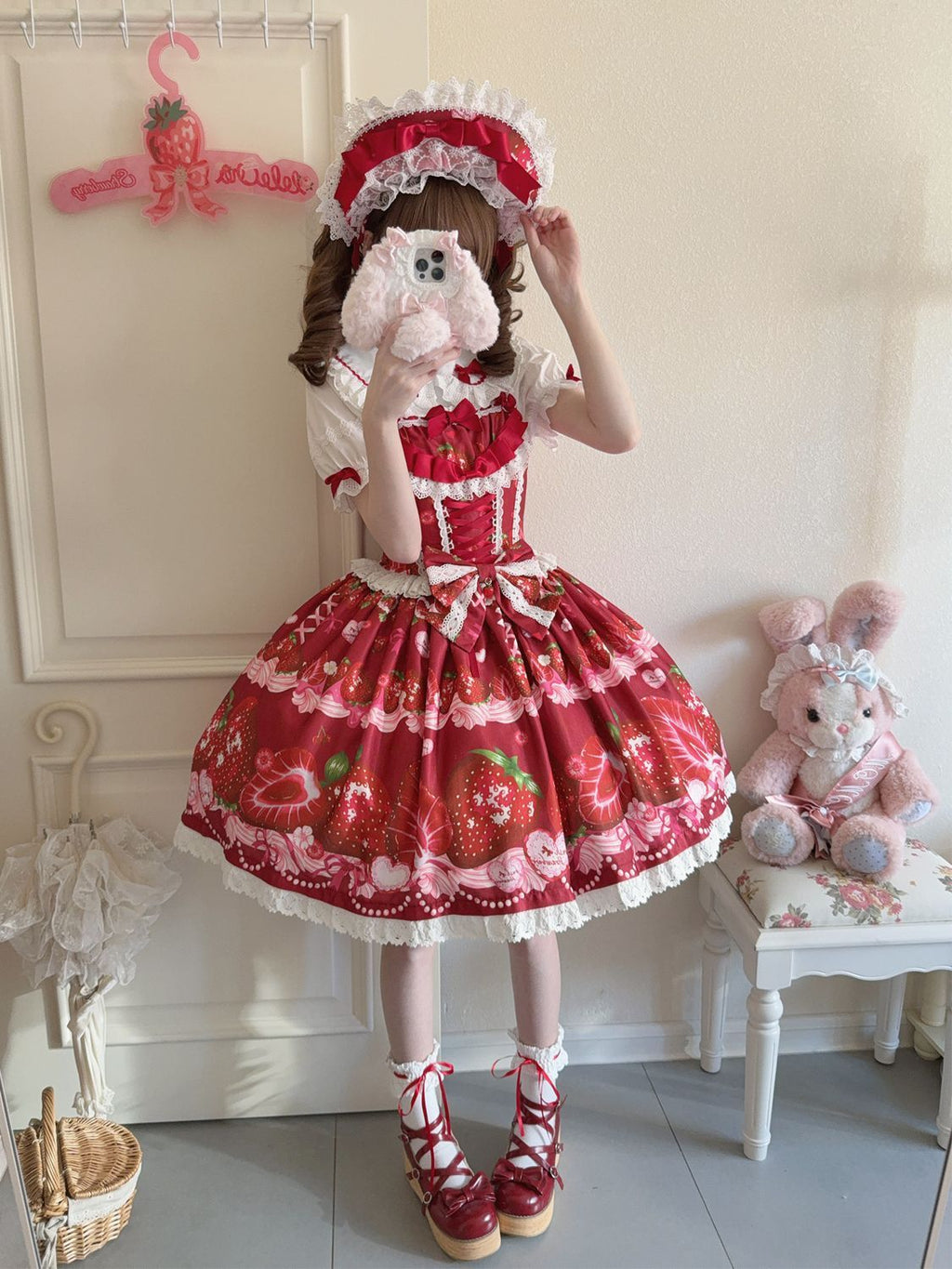 Strawberry Tale Sweet Lolita Strawberry Print JSK - image 15