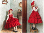 Cotton Gothic Lolita Long JSK, Drawn-up Hem - image 27
