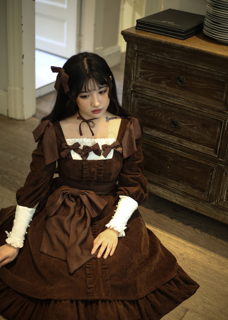 Annie's Gift - Elegant Velvet Lolita OP Dress - image 9