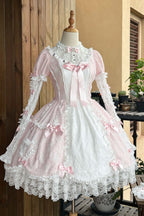Lacy Doll - Pink Rhinestone Lace Lolita OP Dress and Accessories - image 1