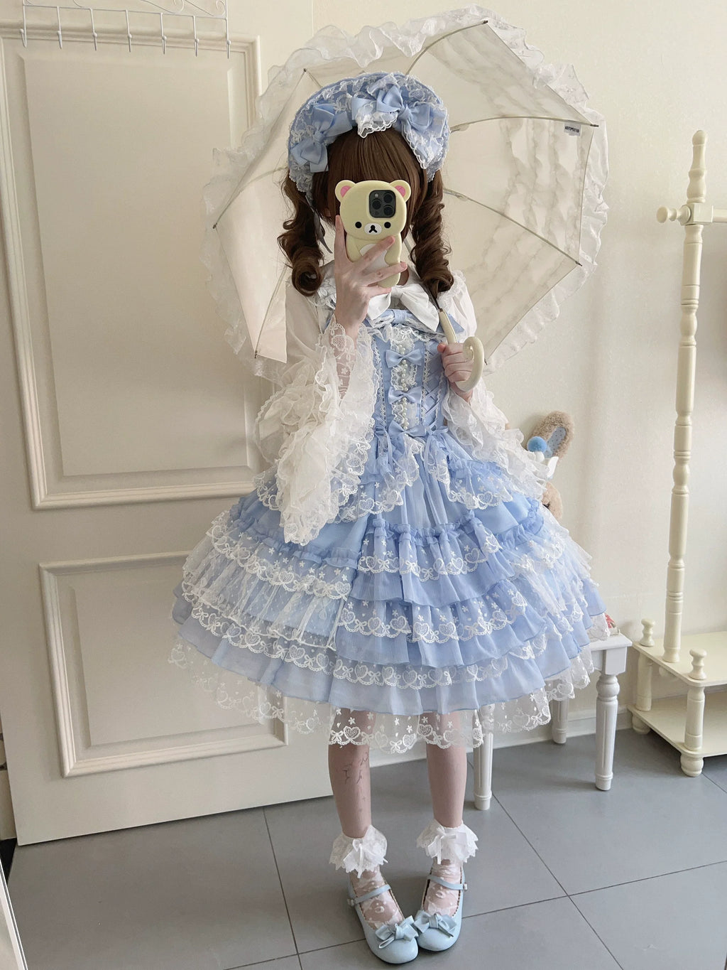 Sugar Girl Love Overture Sweet Lolita Tiered Ruffle JSK and Accessories - image 18