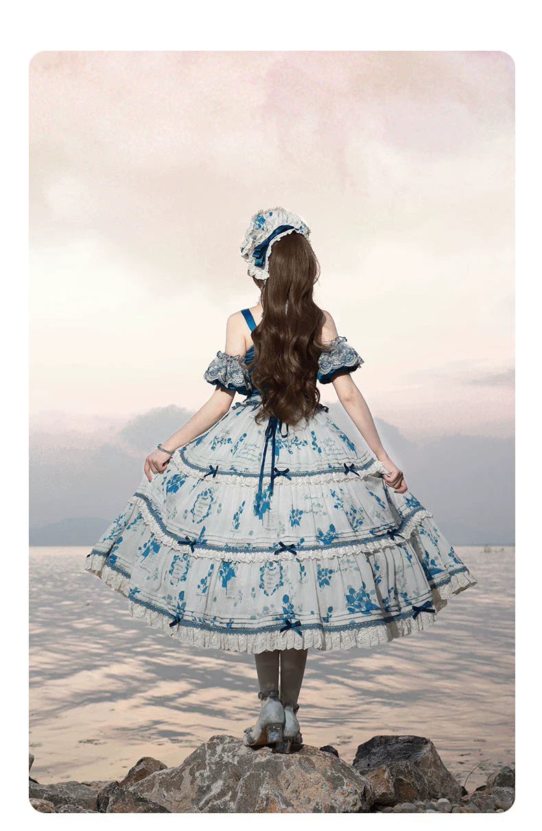 Mulberry Poetry Collection - Plus Size Lolita Printed Top & Skirt Set with Embroidery - image 15