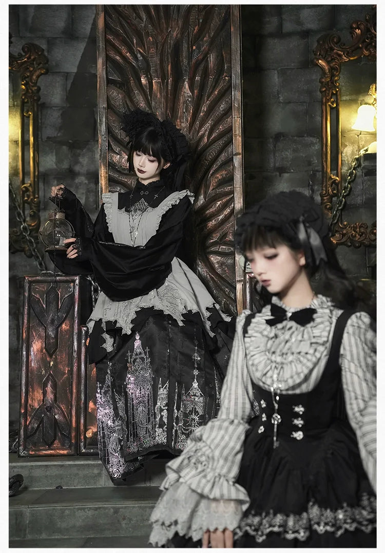 Raven's Night Song Oriental Gothic Lolita Dress Set - image 8