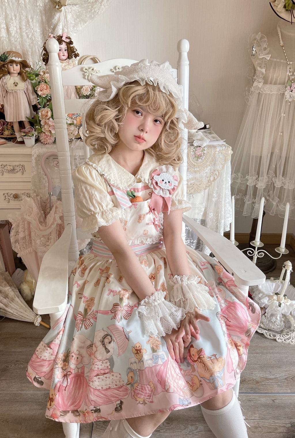 Sheep Pattern Waltz Princess Lolita JSK Salopette - image 9